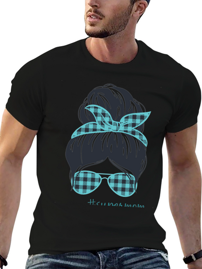 Camiseta Mujer Moño Desordenado Mamá