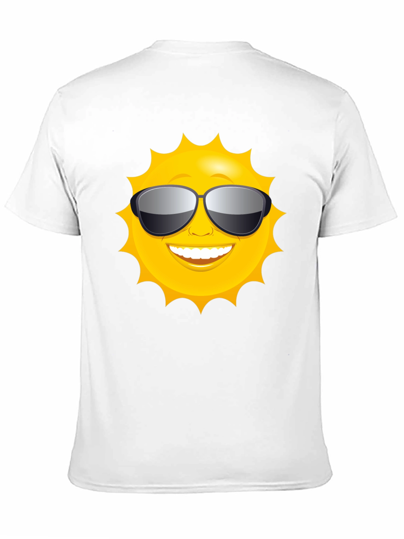 Camiseta Negra con Diseño de Sol Sonriente