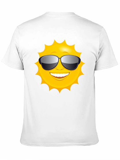 Camiseta Negra con Diseño de Sol Sonriente