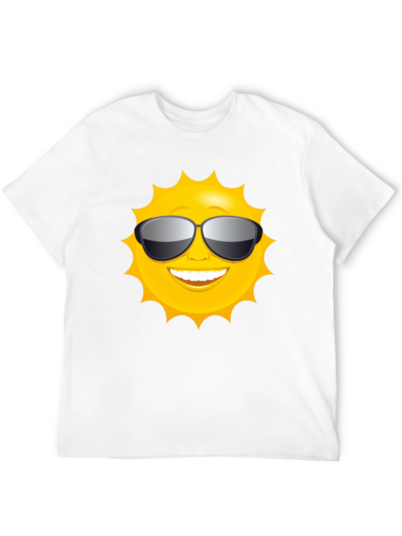 Camiseta Negra con Diseño de Sol Sonriente
