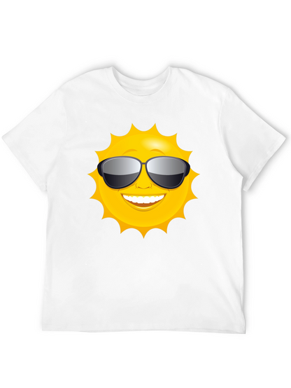 Camiseta Negra con Diseño de Sol Sonriente