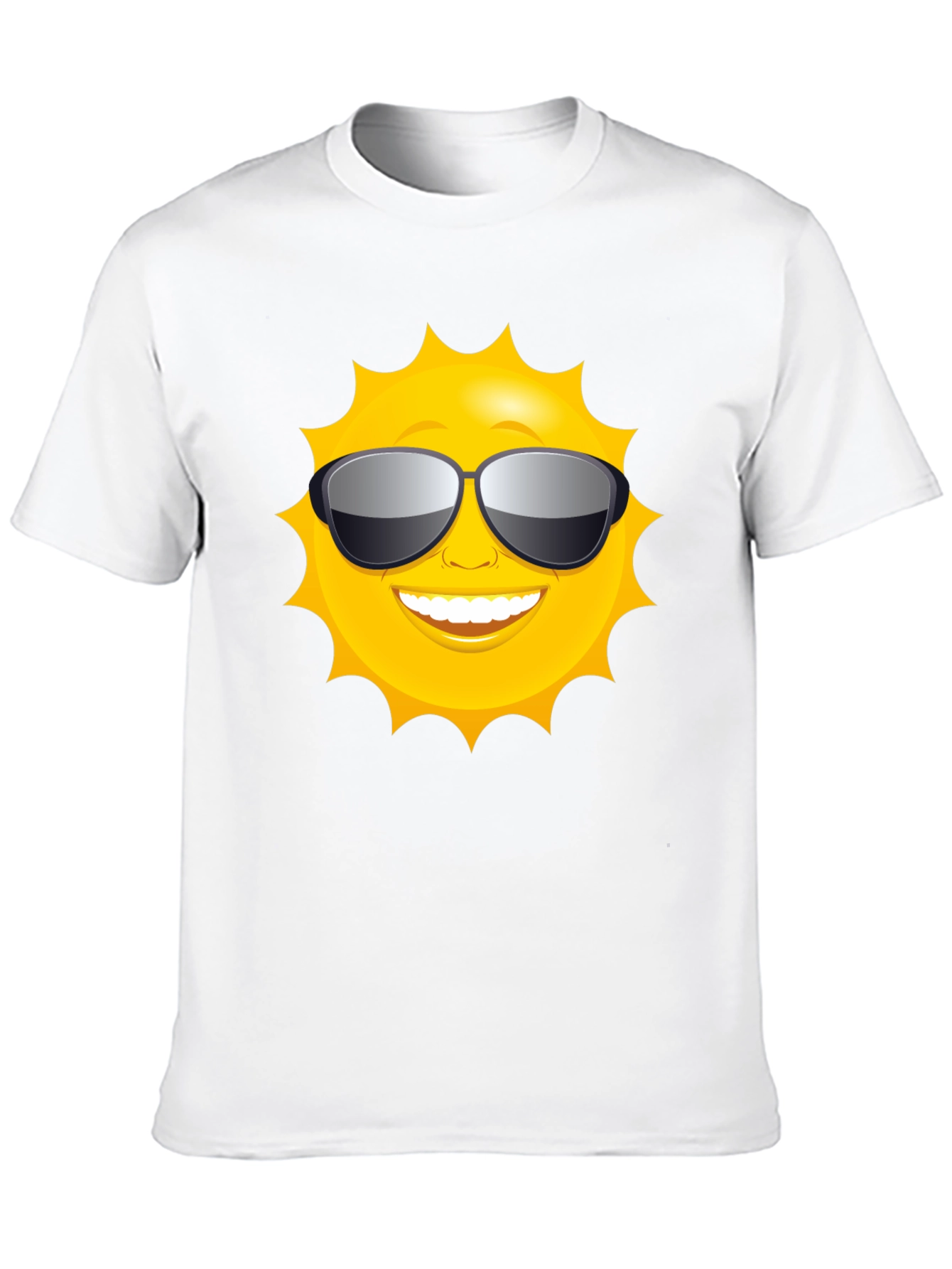 Camiseta Negra con Diseño de Sol Sonriente