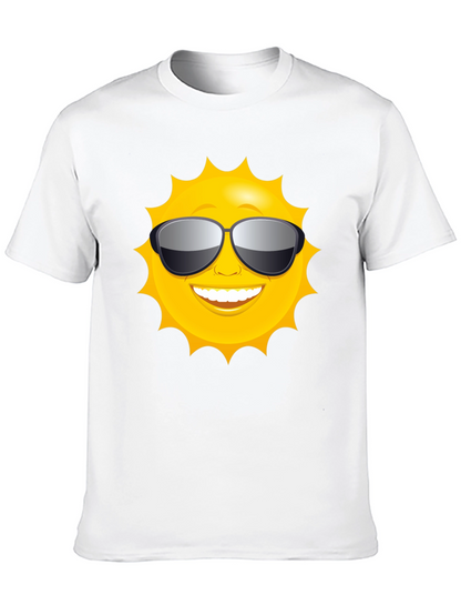 Camiseta Negra con Diseño de Sol Sonriente