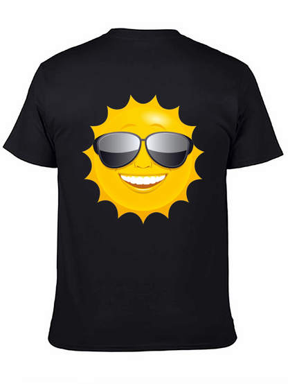 Camiseta Negra con Diseño de Sol Sonriente