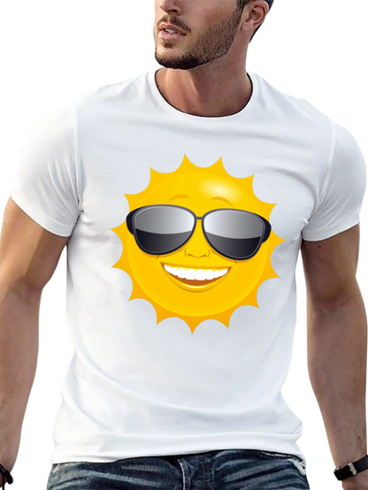 Camiseta Negra con Diseño de Sol Sonriente