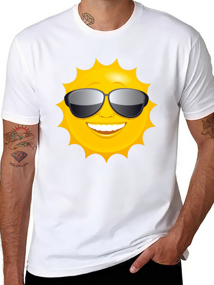 Camiseta Negra con Diseño de Sol Sonriente