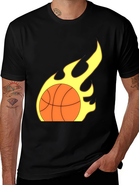 Camiseta Negra Baloncesto en Llamas