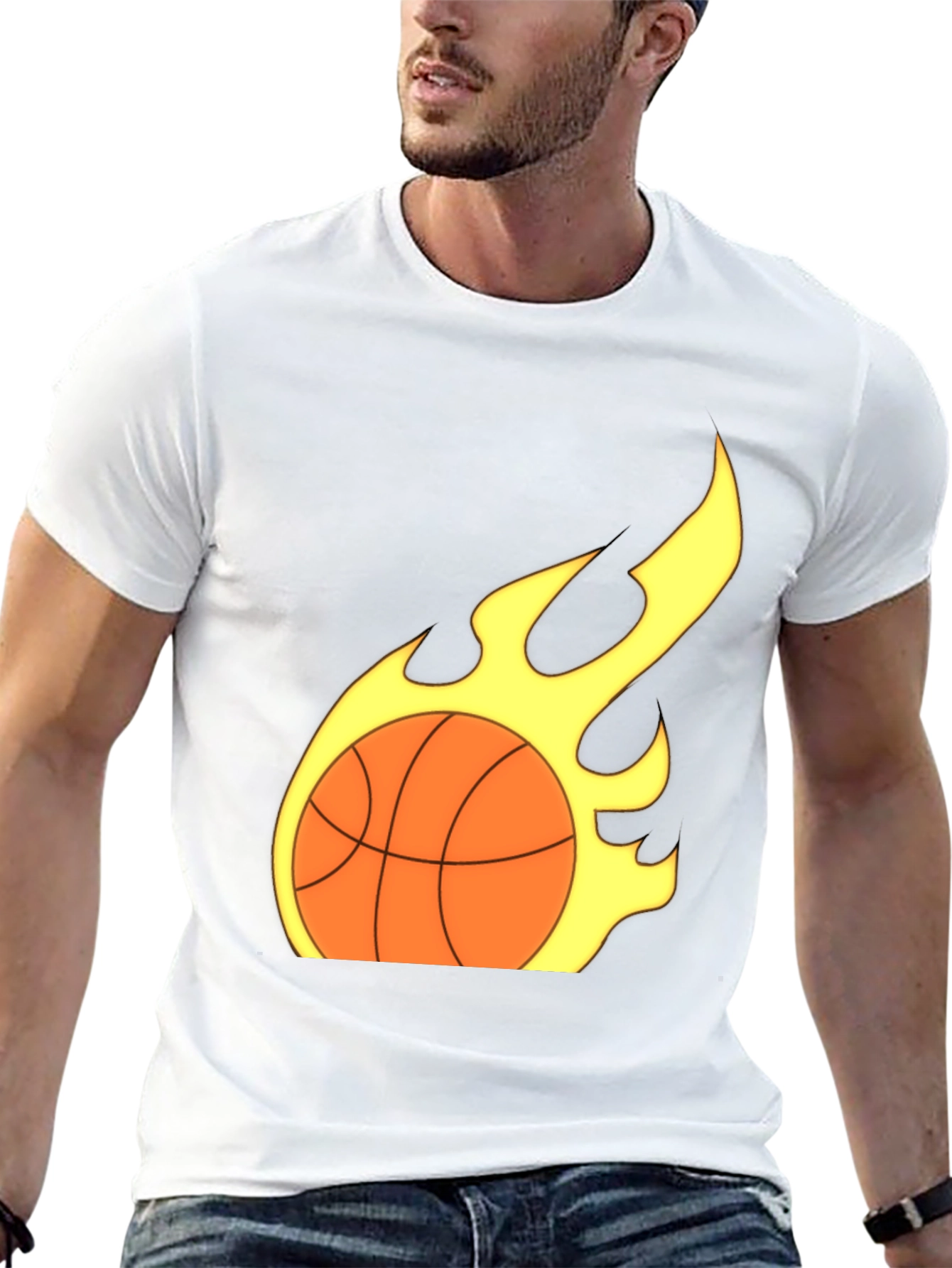 Camiseta Negra Baloncesto en Llamas