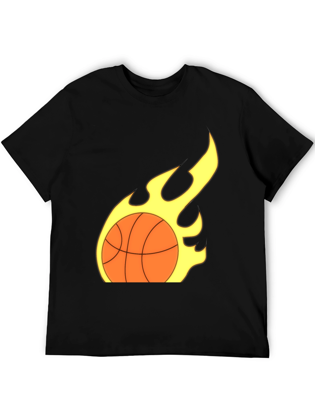 Camiseta Negra Baloncesto en Llamas