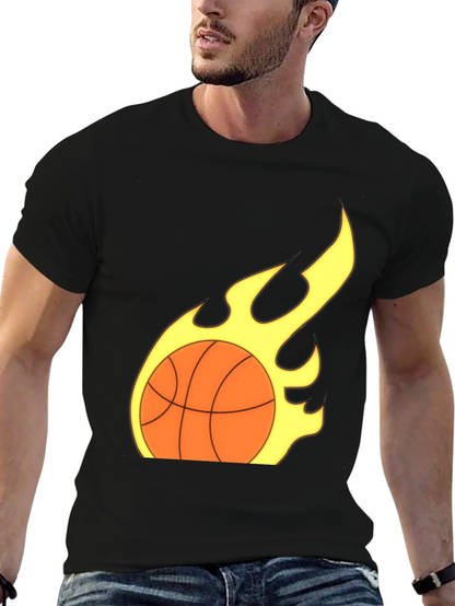 Camiseta Negra Baloncesto en Llamas
