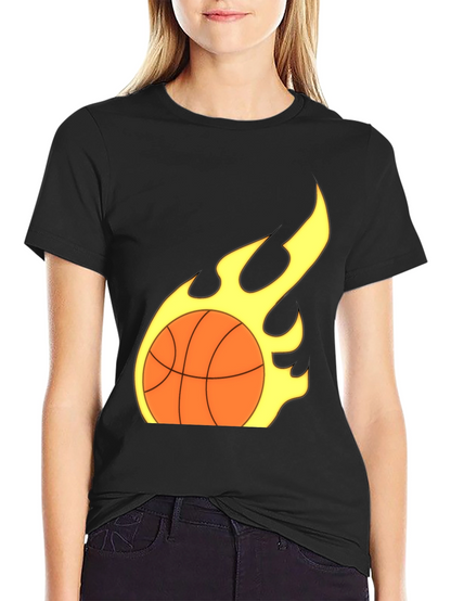 Camiseta Negra Baloncesto en Llamas