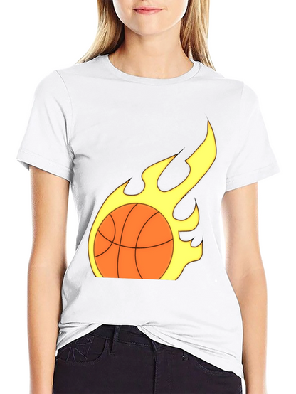 Camiseta Negra Baloncesto en Llamas