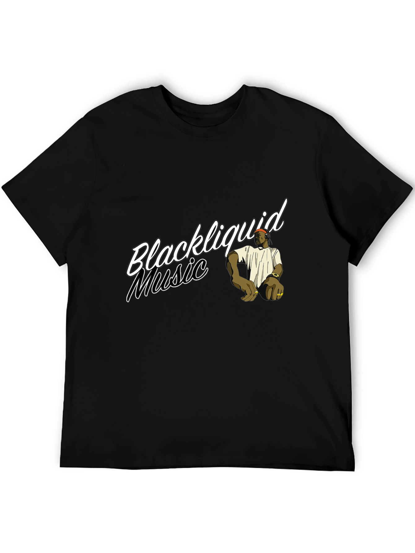 Camiseta Negra Blackliquid Music Diseño Original