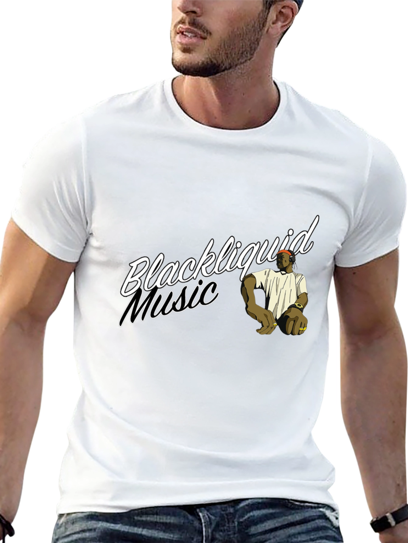 Camiseta Negra Blackliquid Music Diseño Original