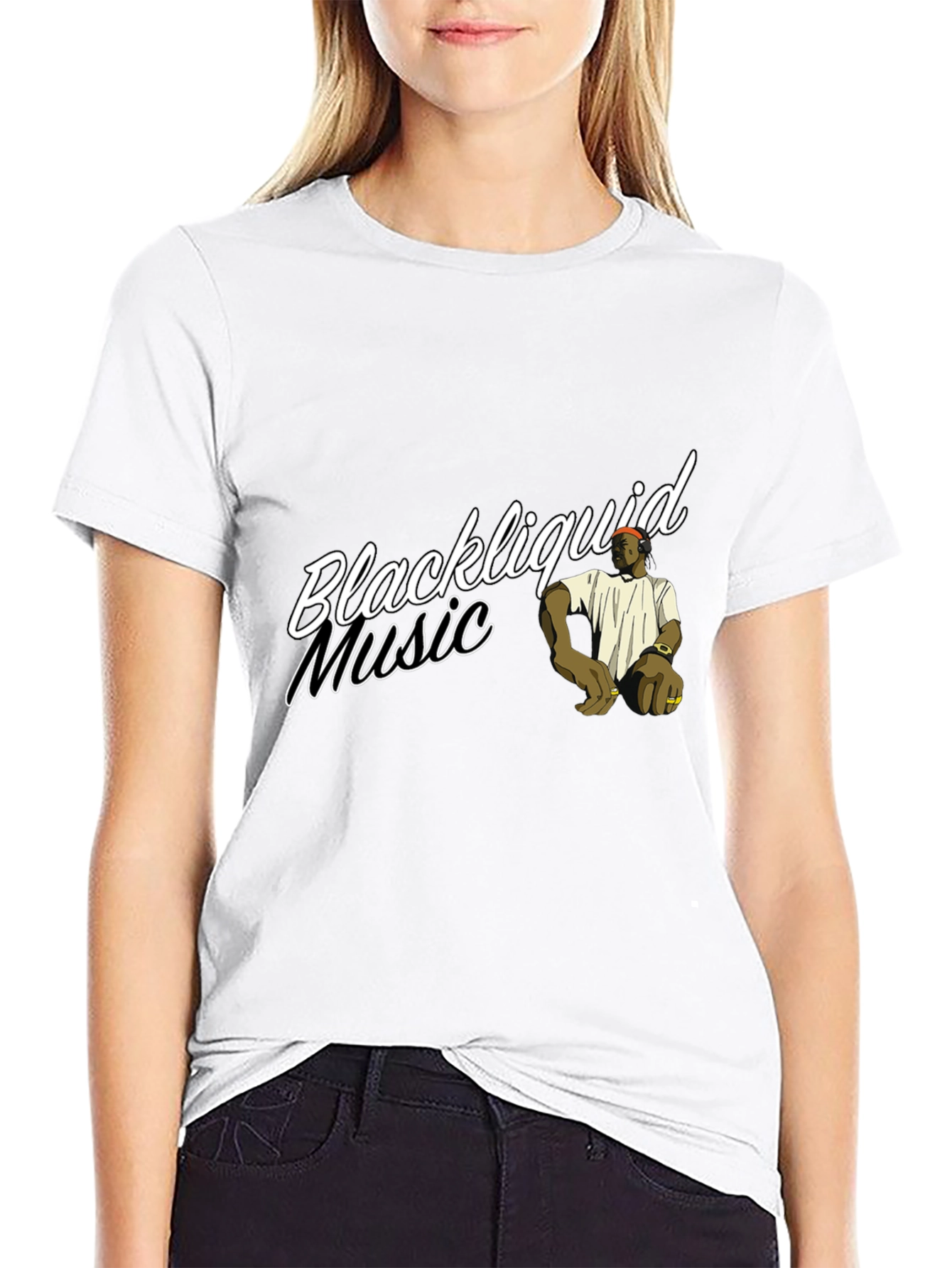 Camiseta Negra Blackliquid Music Diseño Original