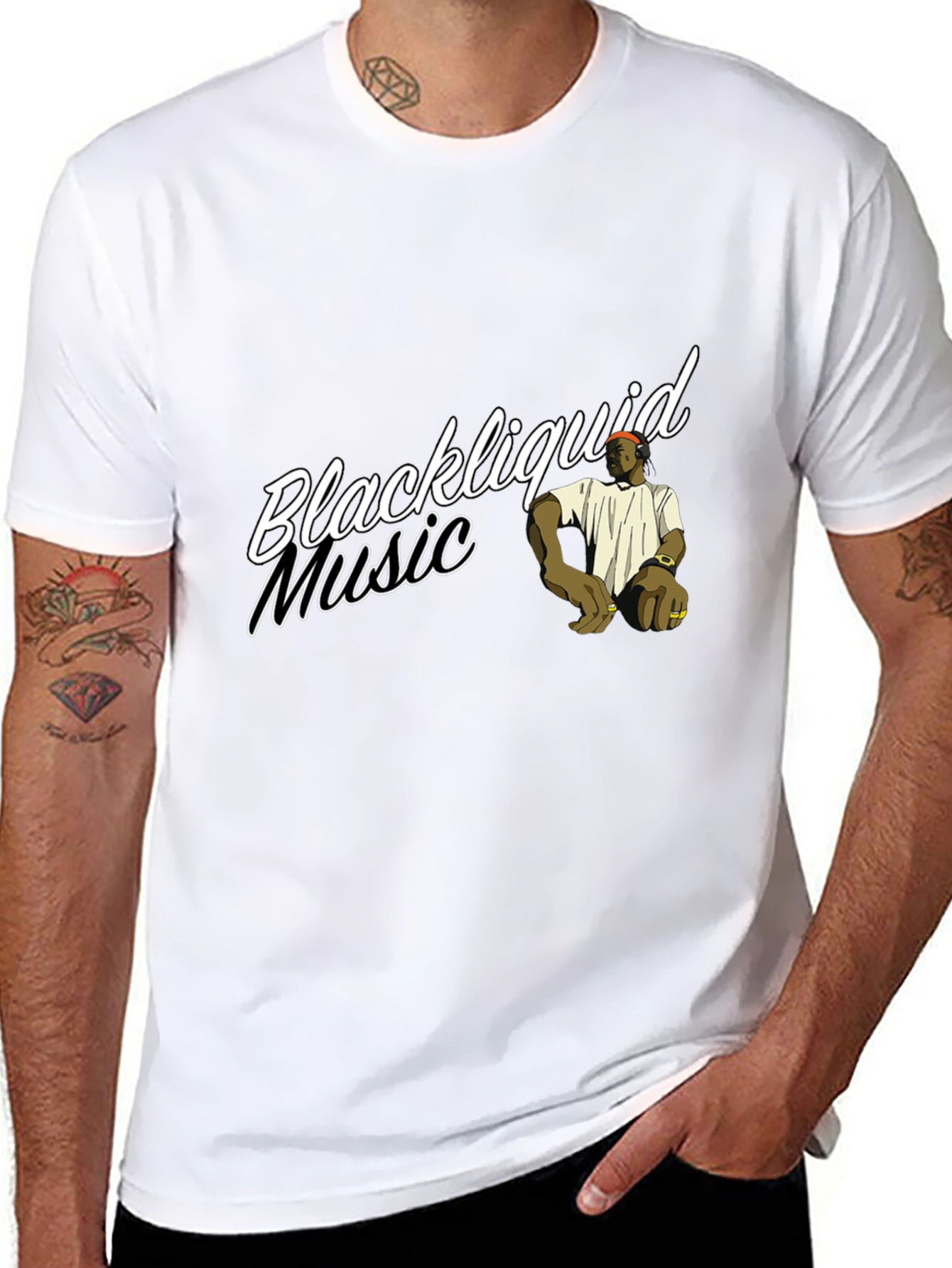 Camiseta Negra Blackliquid Music Diseño Original