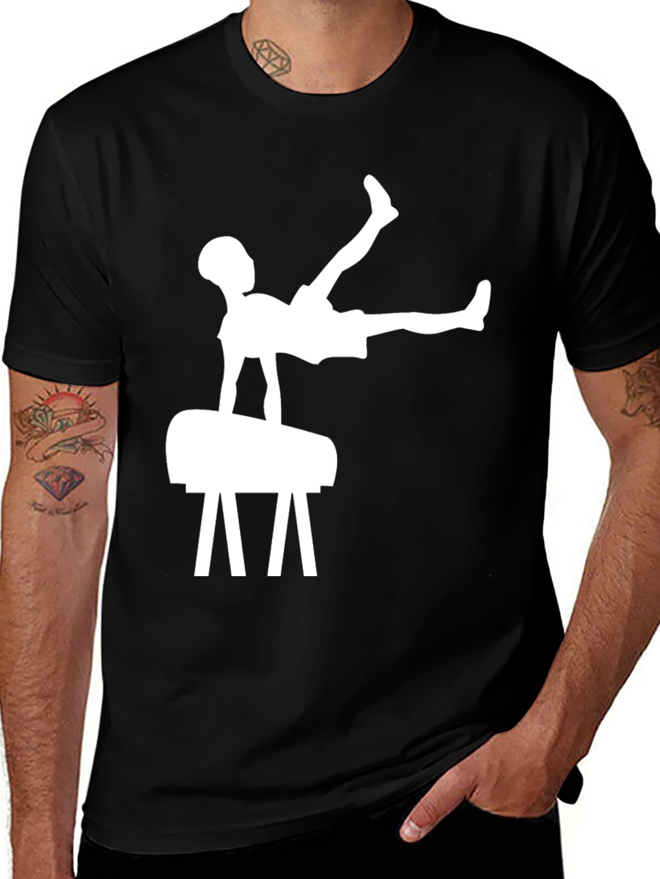 Camiseta Negra Hombre Gimnasia Artística