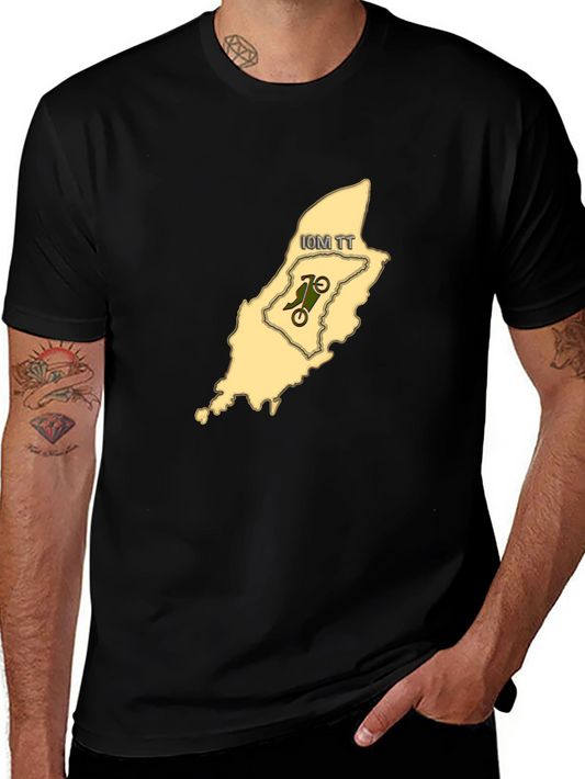Camiseta Negra con Diseño de la Isla de Man TT