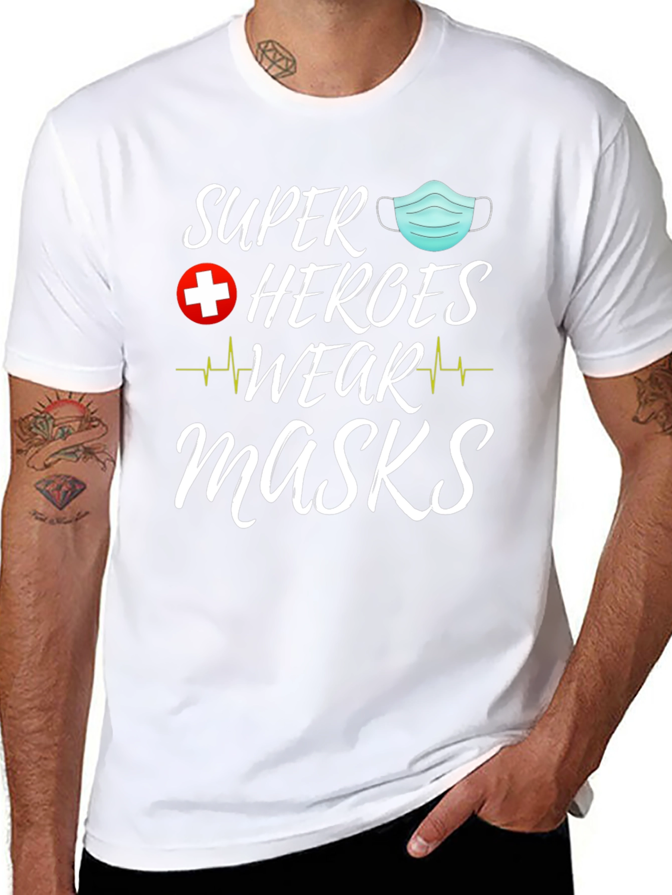 Camiseta Superhéroes Usan Mascarillas