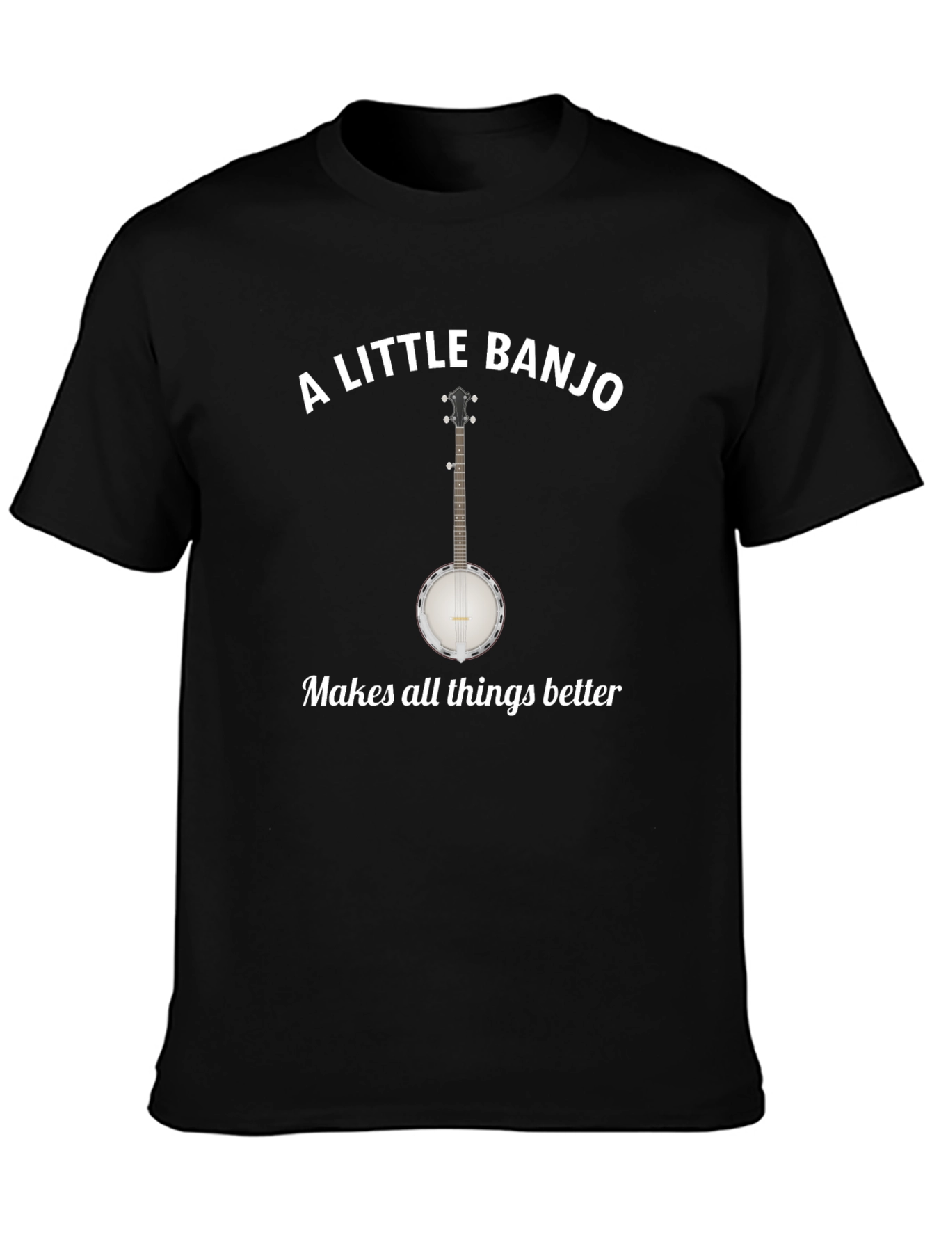 Camiseta Negra A Little Banjo Makes Things Better