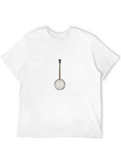 Camiseta Negra A Little Banjo Makes Things Better