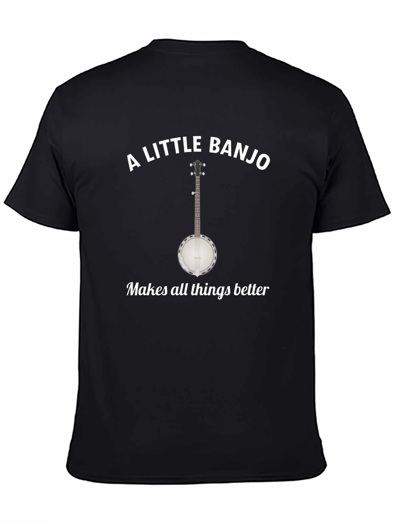 Camiseta Negra A Little Banjo Makes Things Better