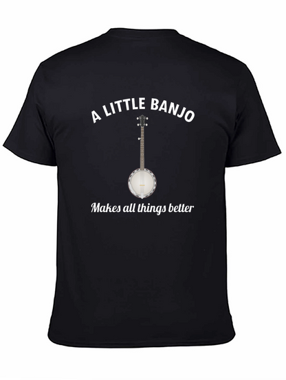 Camiseta Negra A Little Banjo Makes Things Better