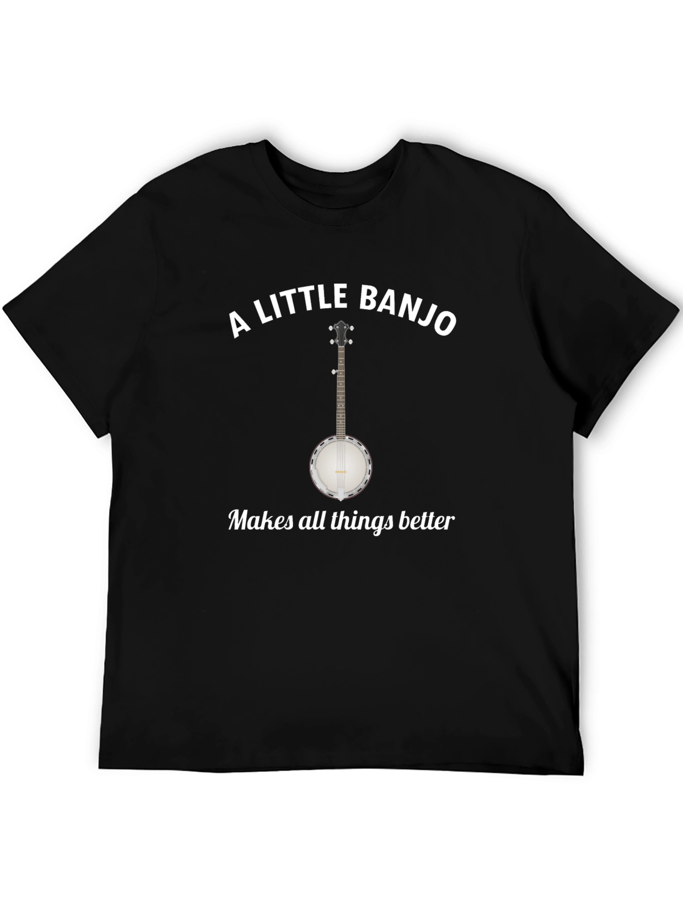 Camiseta Negra A Little Banjo Makes Things Better