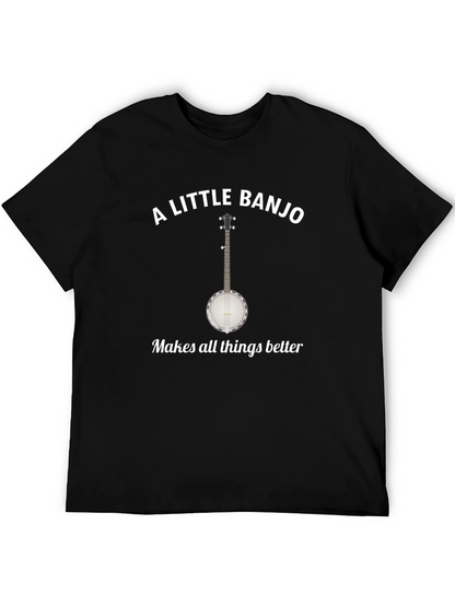 Camiseta Negra A Little Banjo Makes Things Better