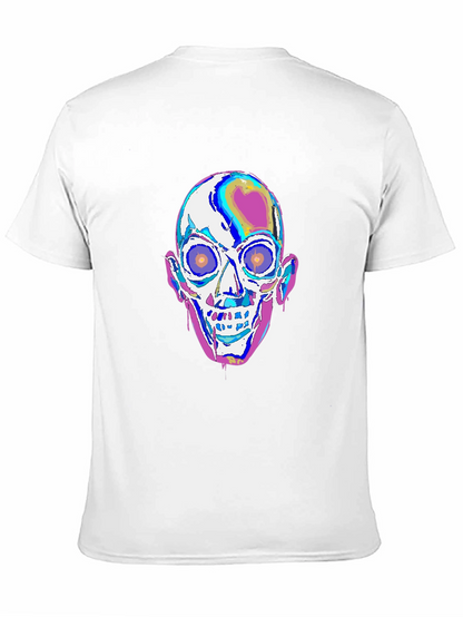 Camiseta Negra con Diseño de Calavera Psicodélica
