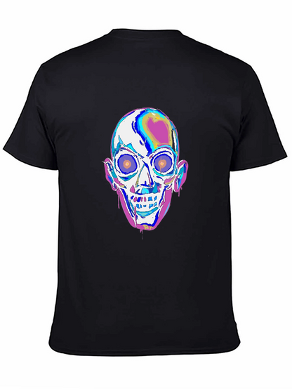Camiseta Negra con Diseño de Calavera Psicodélica