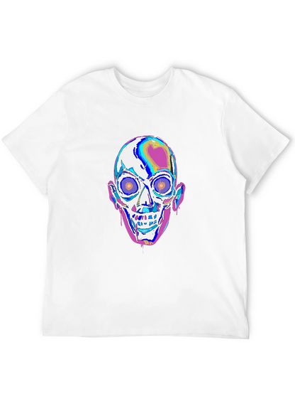 Camiseta Negra con Diseño de Calavera Psicodélica