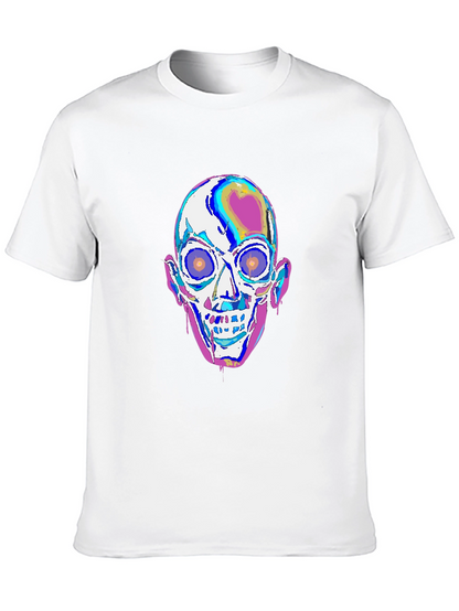 Camiseta Negra con Diseño de Calavera Psicodélica