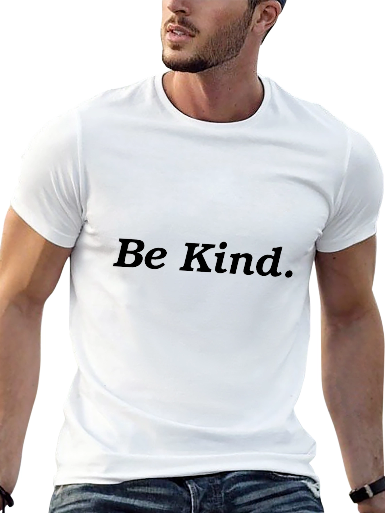Camiseta Negra Sé Amable Casual y Cómoda