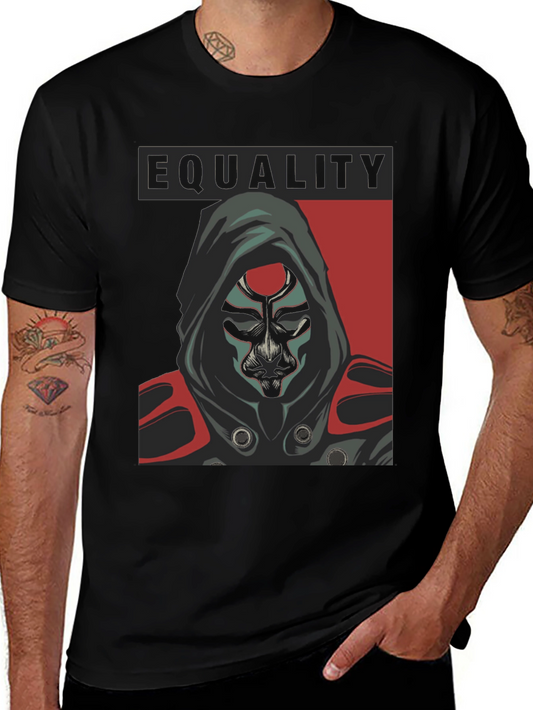 Camiseta Negra Igualdad con Diseño Enigmático