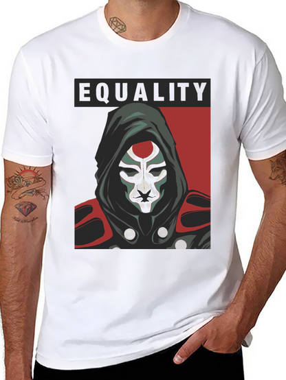 Camiseta Negra Igualdad con Diseño Enigmático