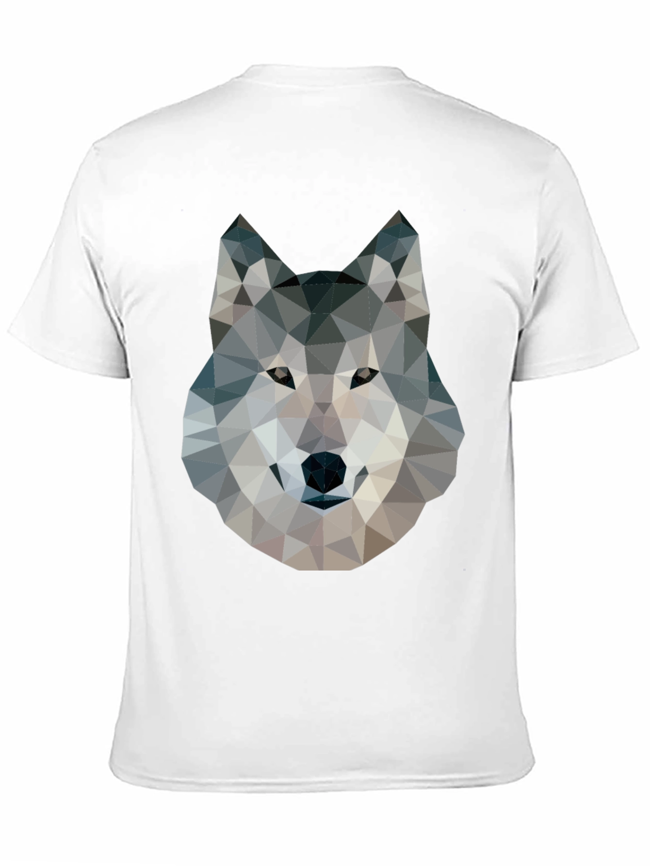 Camiseta Negra con Diseño de Lobo Geométrico