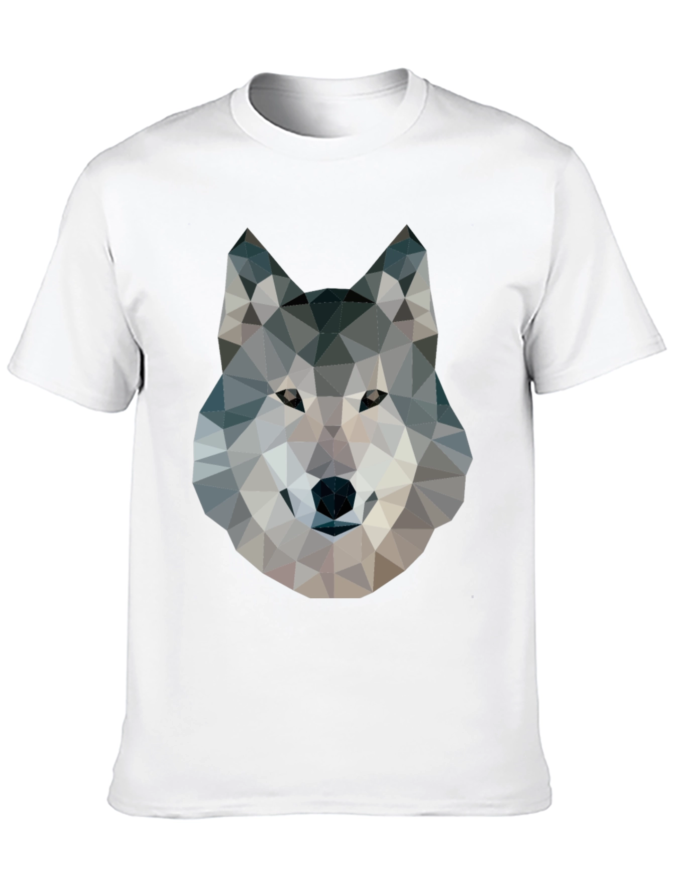 Camiseta Negra con Diseño de Lobo Geométrico