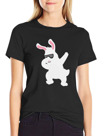 Camiseta Negra con Conejo Dabbing
