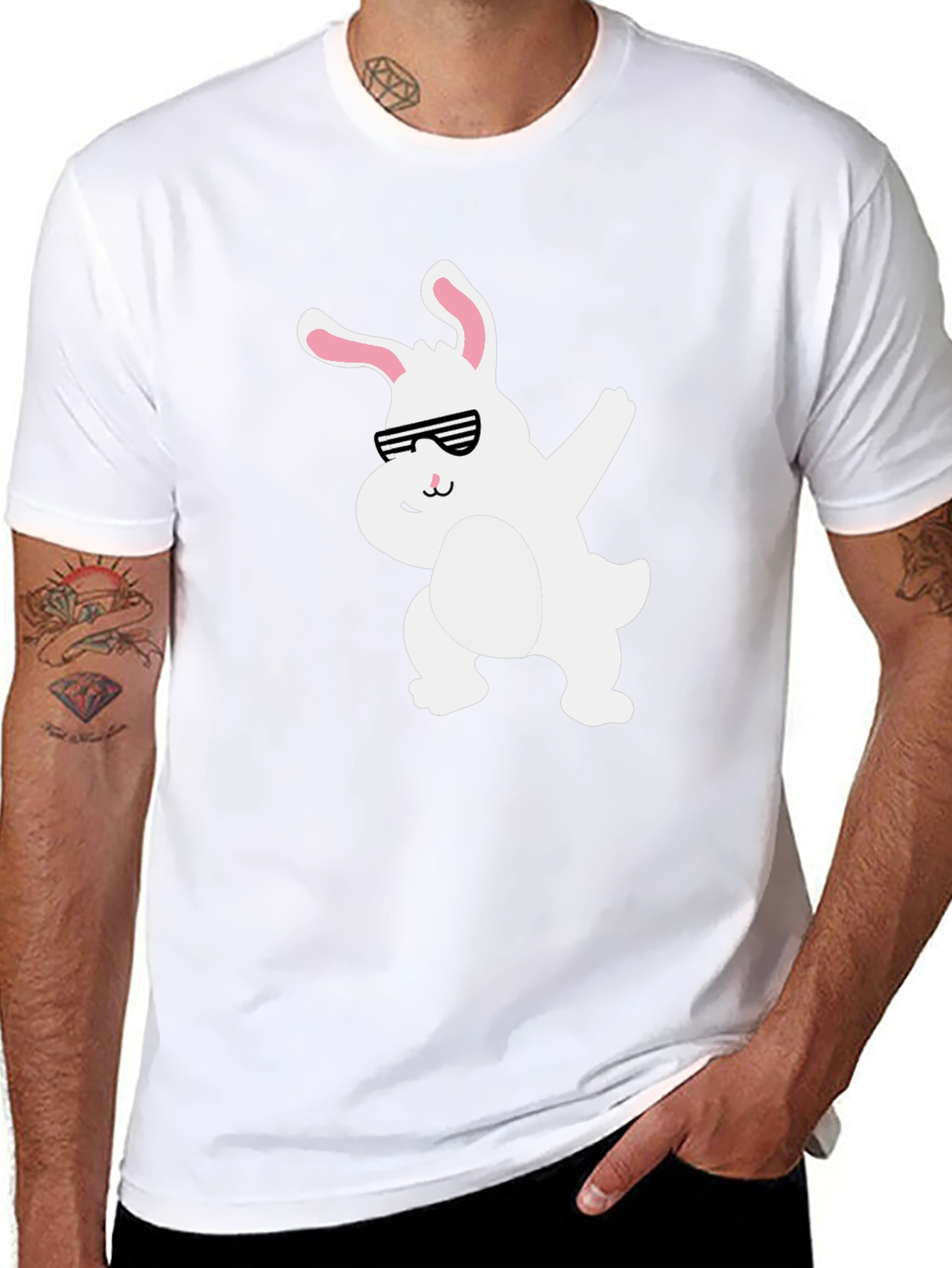 Camiseta Negra con Conejo Dabbing