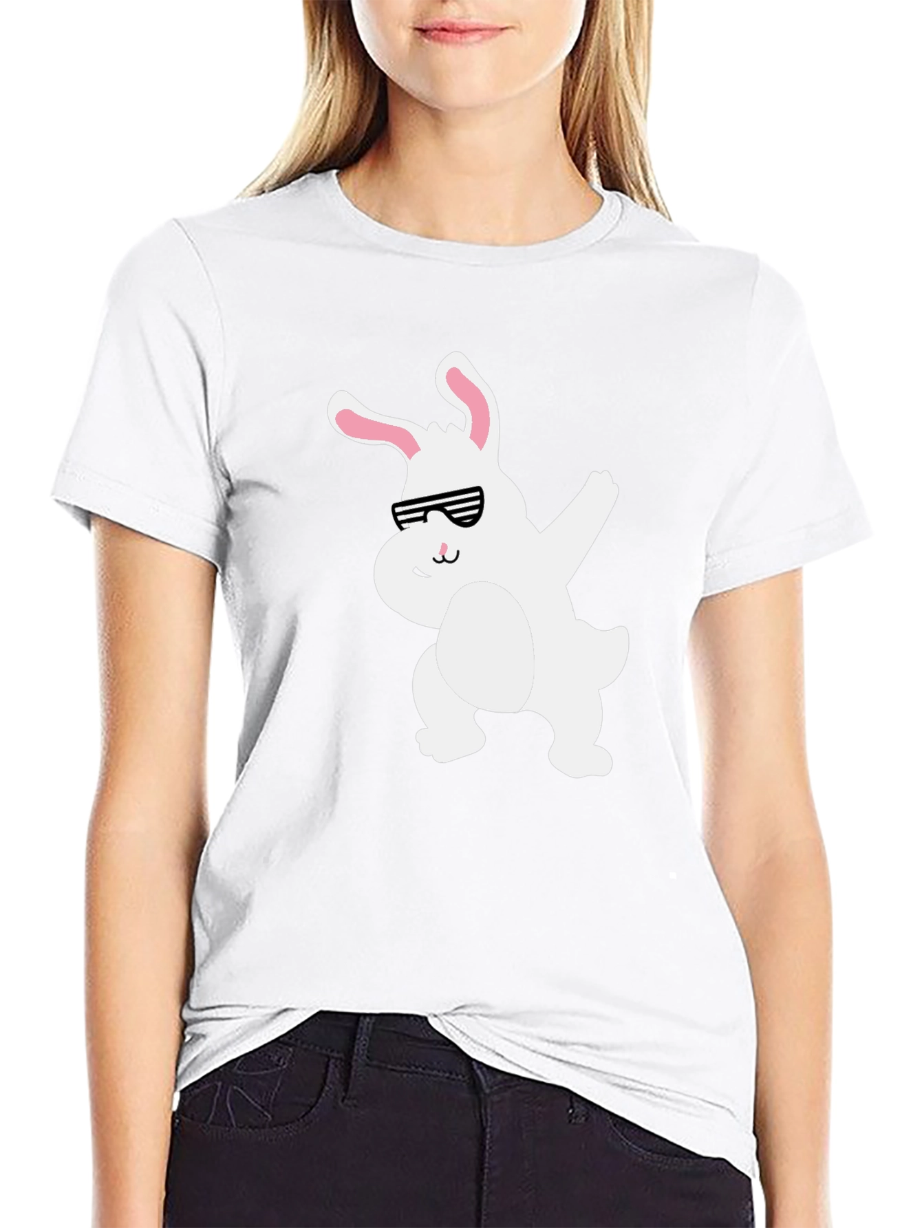 Camiseta Negra con Conejo Dabbing
