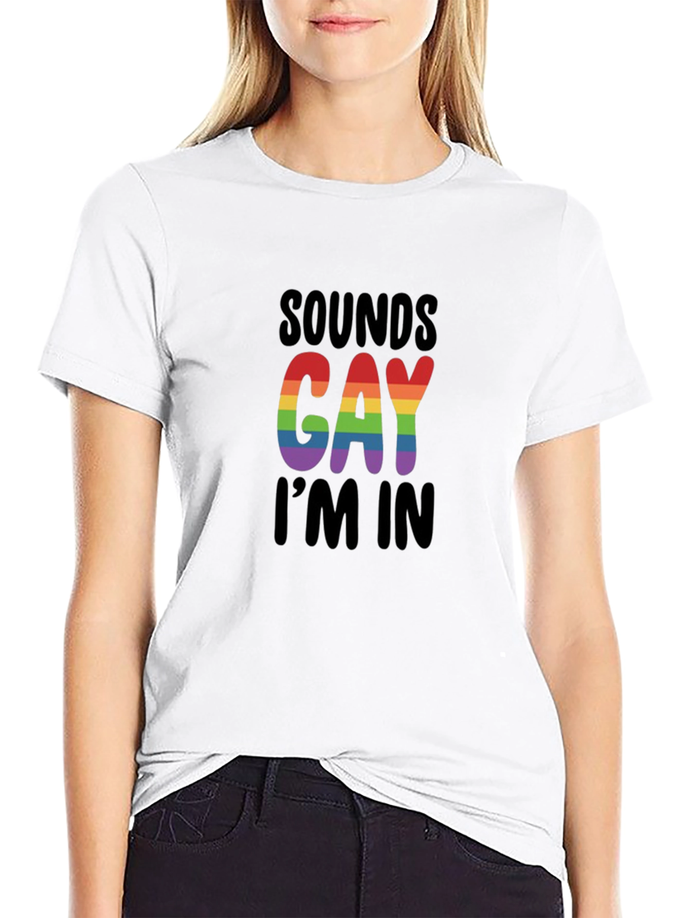 Camiseta Negra Sounds Gay Im In Orgullo LGBTQ+