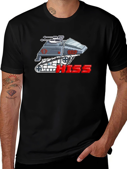 Camiseta Negra Pixelada HISS Cobra para Hombre