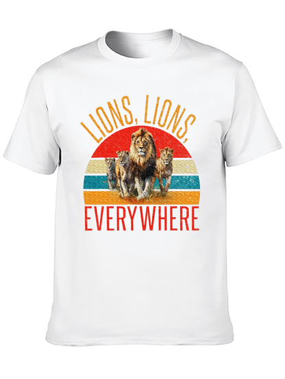 Camiseta Negra con Diseño de Leones