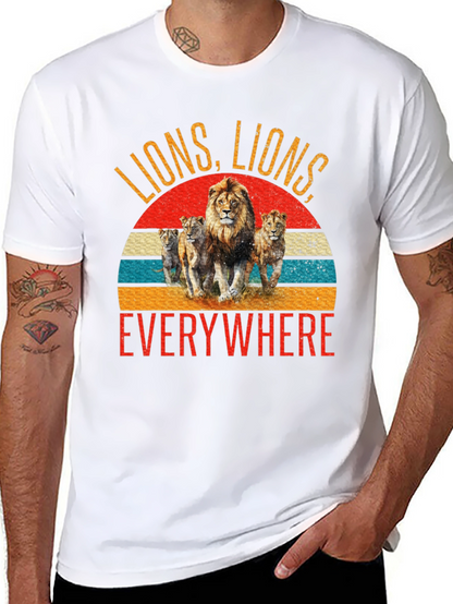 Camiseta Negra con Diseño de Leones