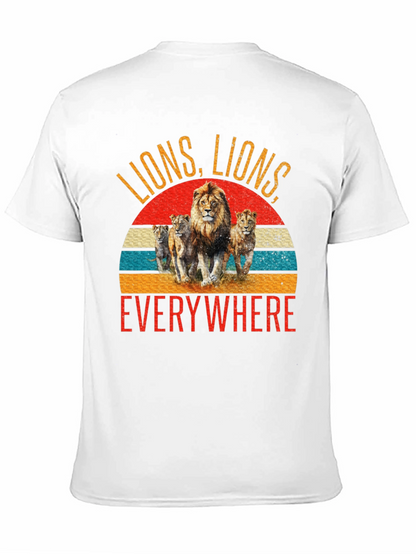 Camiseta Negra con Diseño de Leones