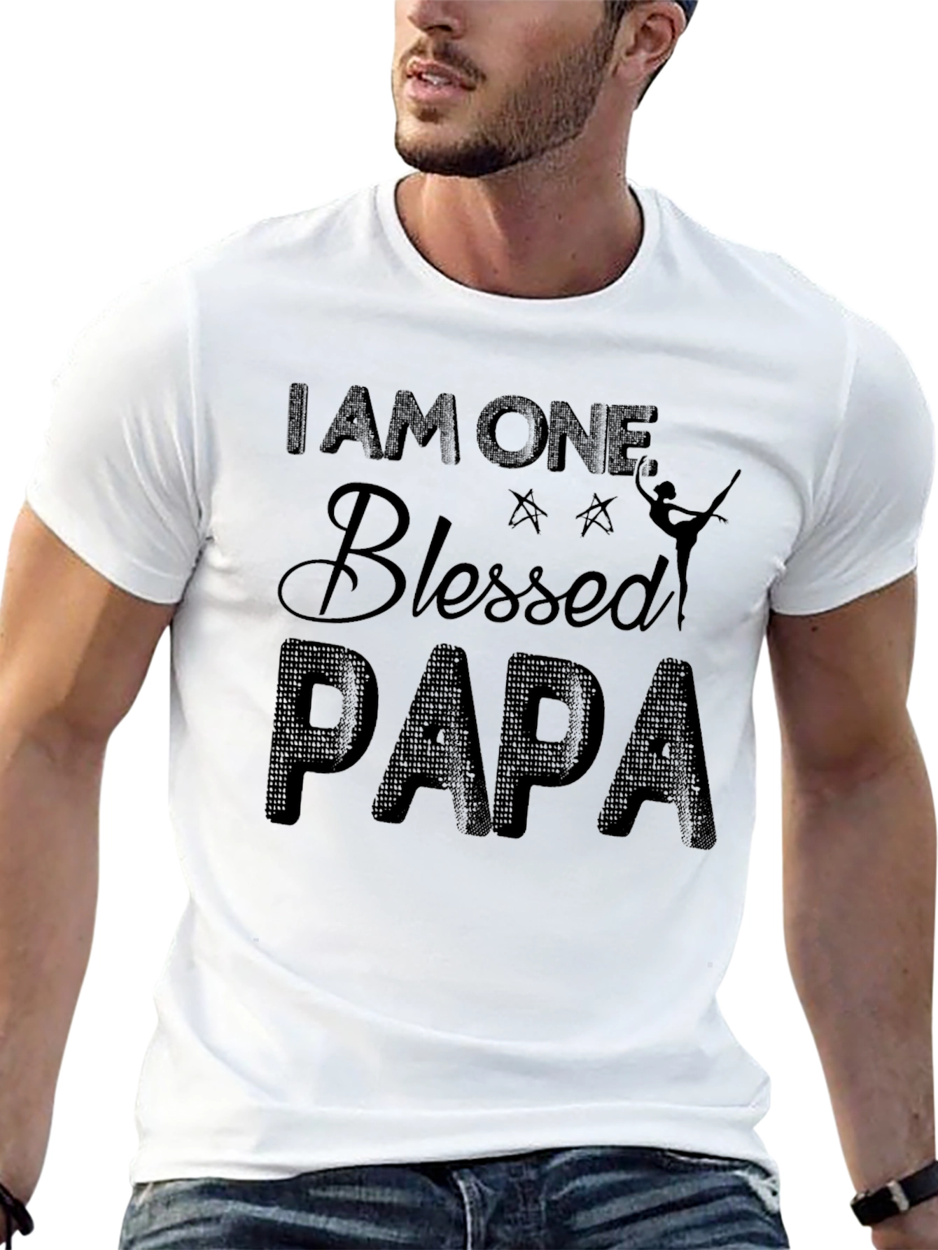 Camiseta Negra Blessed Papa para Hombre