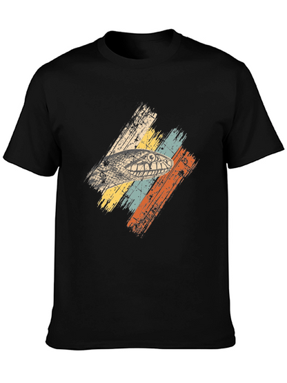 Camiseta Negra con Diseño de Serpiente Retro