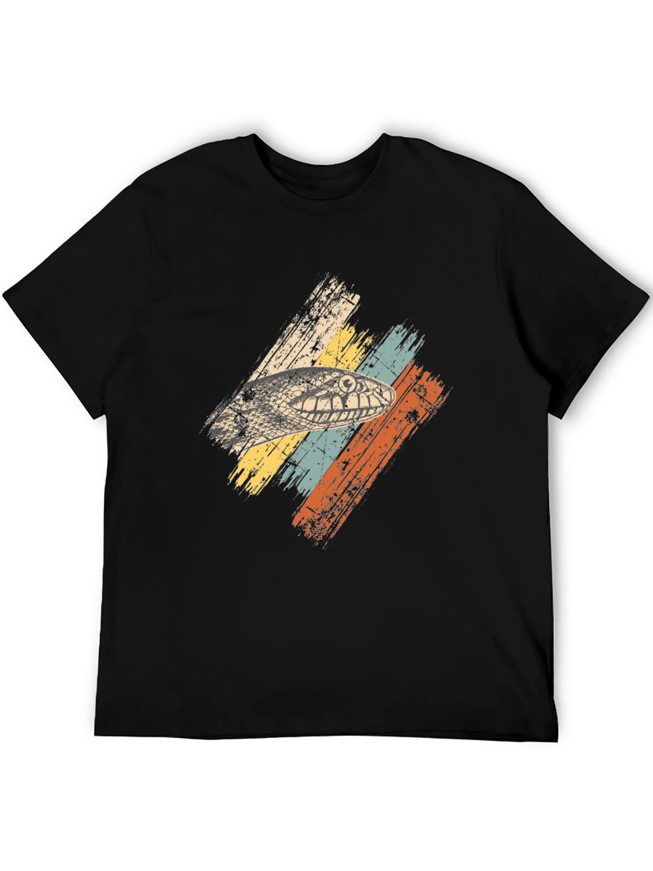 Camiseta Negra con Diseño de Serpiente Retro