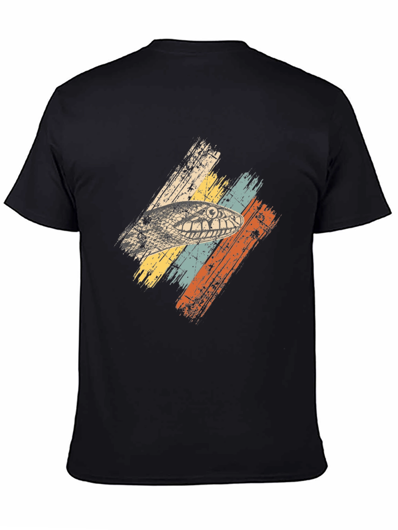 Camiseta Negra con Diseño de Serpiente Retro